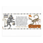 ValxArt Tierkreis-Skorpions-Metallaffe 1980 1920 Postkarten