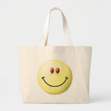 Vampire-Smiley Leinentasche