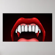 Vampirs-Halloween-Zähne Plakatdrucke