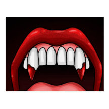 Vampirs-Halloween-Zähne Postkarte