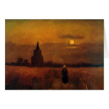 Van Gogh; Alter Turm auf den Gebieten, Vintager Ba Grußkarten
