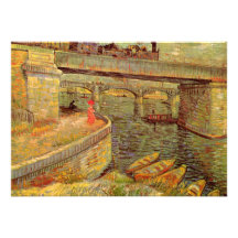 Van Gogh; Brücken über der Seine bei Asnieres Individuelle Einladungskarte