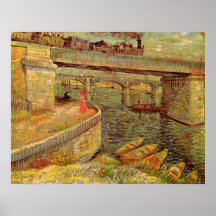 Van Gogh; Brücken über der Seine bei Asnieres Plakatdrucke