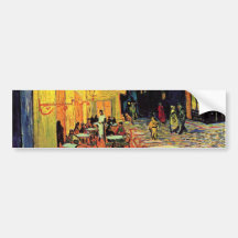 Van Gogh; Café-Terrasse nachts, Vintage feine Kuns Autoaufkleber