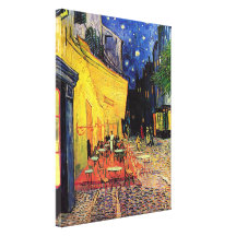 Van Gogh; Café-Terrasse nachts, Vintage feine Kuns Galerie Faltleinwand