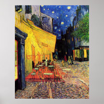Van Gogh; Café-Terrasse nachts, Vintage feine Kuns Plakatdrucke