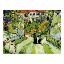 Van Gogh - Dorf-Straße und Schritte in Auvers Postkarten