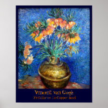 Van Gogh: Fritillaries in der kupfernen Schüssel Plakat