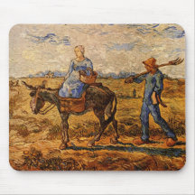 Van Gogh; Morgen: Ländliche Paare, die gehen zu ar Mauspads