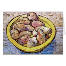 Van Gogh - Stillleben-Kartoffeln in einem gelben T Grußkarte