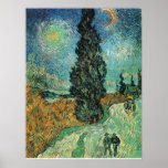 VAN GOGH - STRASSE MIT ZYPRESSE UND STERN POSTERDRUCKE