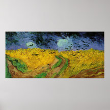 Van Gogh - Weizen-Feld mit Krähen (1890) Poster