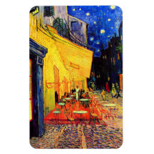 Van- Goghcafé-Terrasse-Vintage feine Kunst Vinyl Magnet
