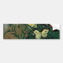 Van Goghmohnblumen und -schmetterlinge Autoaufkleber