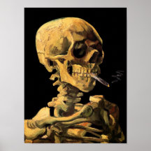 Van- Goghschädel mit brennendem Zigaretten-Plakat