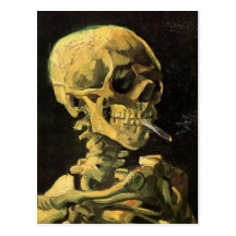 Van- Goghschädel mit brennender Zigarette, Vintage Postkarten