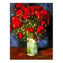 Van- GoghVase mit roter Mohnblumen-Postkarte