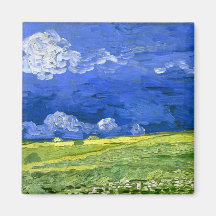 Van- Goghweizen-Feld unter bewölktem Himmel Magnete