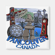 Vancouver-Magnet-Andenken-Magnet-Knöpfe u. Geschen Kühlschrankmagnete