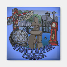 Vancouver-Magnet-BC Andenken-Sehenswürdigkeit-Kuns Kühlschrankmagnet