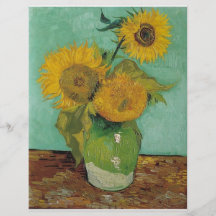Vase mit drei Sonnenblumen, Vincent van Gogh Flyer Druck