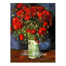 Vase mit roten Mohnblumen Vincent van Gogh. Postkarten