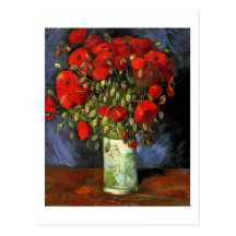 Vase mit roten Mohnblumen, Vincent van Gogh Postkarten