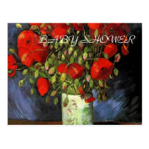 Vase mit roten Mohnblumen Vincent van Gogh. Postkarte