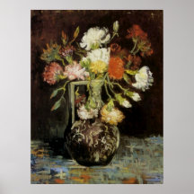 Vase mit weißen Gartennelken durch Vincent van Gog Plakatdrucke