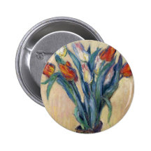 Vase Tulpen - Claude Monet Anstecknadelbuttons