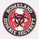 Vaterland-Zombie-Sicherheits-Schädel - Rot Runde Sticker