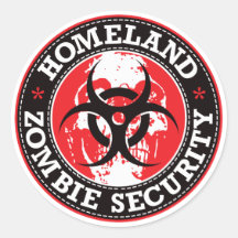 Vaterland-Zombie-Sicherheits-Schädel - Rot Runde Sticker