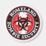 Vaterland-Zombie-Sicherheits-Schädel - Rot Kühlschrankmagnet