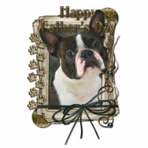 Vatertag - Steintatzen - Boston Terrier Fotostatuen