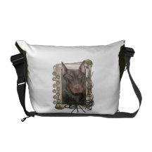 Vatertag - Steintatzen - Dobermann - Rot Kurier Tasche