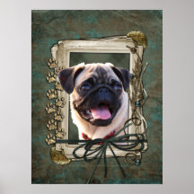 Vatertag - Steintatzen - Mops Plakatdruck