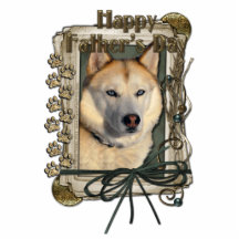 Vatertag - Steintatzen - sibirischer Husky - Kupfe Photostatue