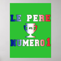 Vati #1 Le Père Numero 1 am französischen Vatertag Poster