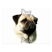 Vati 2 des Mops-(Kitz) Postkarte
