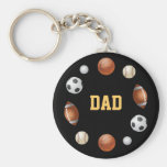 Vati-Welt des Sports schwarzes Keychain schlüsselanhänger