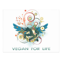 Vegan für das Leben Postkarte