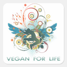 Vegan für das Leben Quadratsticker