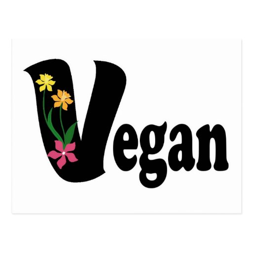 Vegane Blume Postkarten