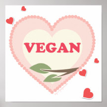 Vegane Liebe Plakatdrucke