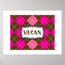 Vegane Stolz-Rosa-Brown-Raute Posterdruck