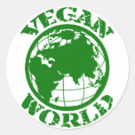 Vegane Welt Runde Sticker
