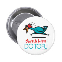 Veganer, vegetarischer Tofu Anstecknadelbutton