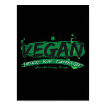 Veganes FriedensLiebe-Mitleid Postkarte