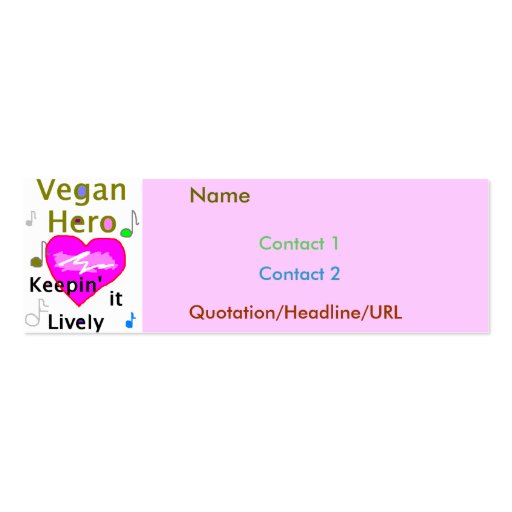 Veganes Held-Rosa Visitenkarten Vorlage