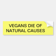 VEGANS STERBEN AN DEN NATÜRLICHEN URSACHEN AUTOSTICKER